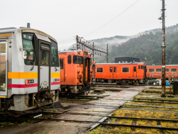 trains at the tsuyama depot
