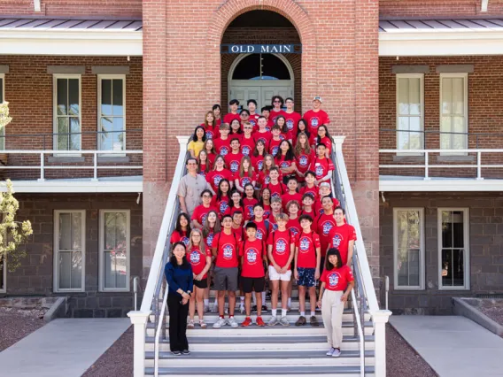 StarTalk Summer Camp group shot on steps of Old Main