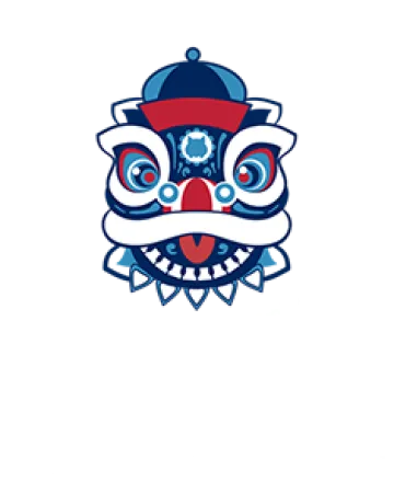 illustration of Chinese dragon face and StarTalk logo